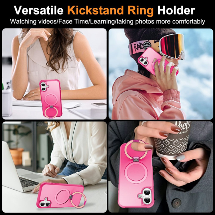 A-One Brand - iPhone 17 Mobilskal MagSafe TPU+PC Kickstand - Rosé