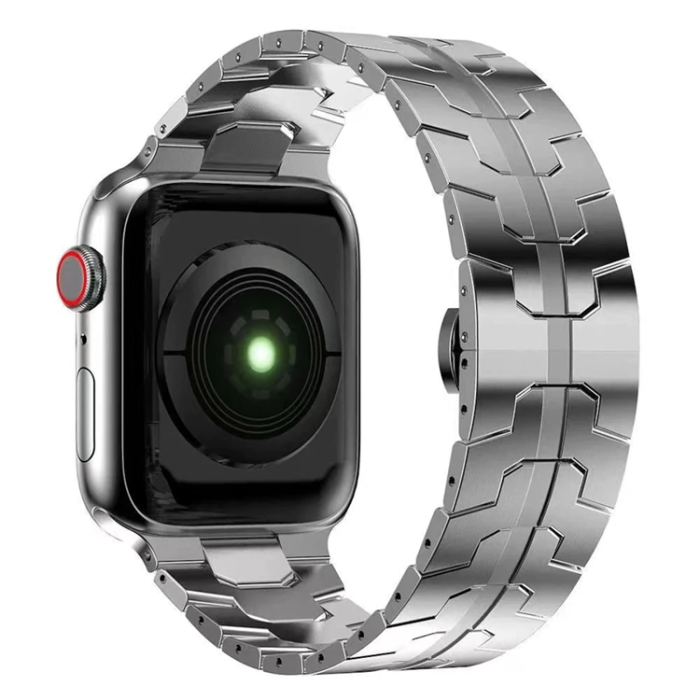 OEM - Apple Watch 2/3/4/5/6/7/SE (42/44/45mm) Armband Race Stainless Steel - Silver