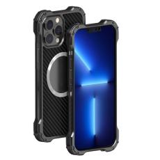 R-JUST - R-JUST RJ-51 Mobilskal i Kolfiber och Aluminium f&ouml;r iPhone 12 Pro Gr&aring;