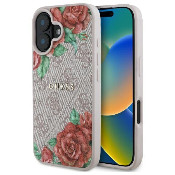 Guess iPhone 16 Mobilskal MagSafe 4G Flowers Print - Rosa | 2353 | AlltMobil