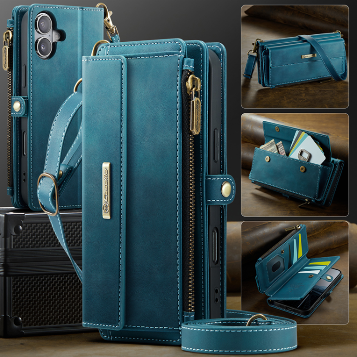 Caseme - CASEME iPhone 17 Plånboksfodral Zipper RFID C39 - Grön