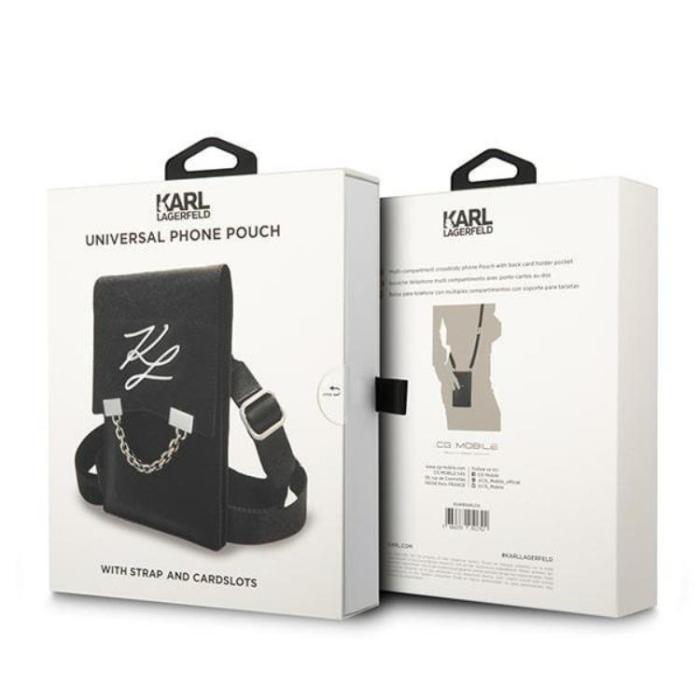 UTGATT1 - Karl Lagerfeld Halsbandsfodral Autograph Chain - Svart