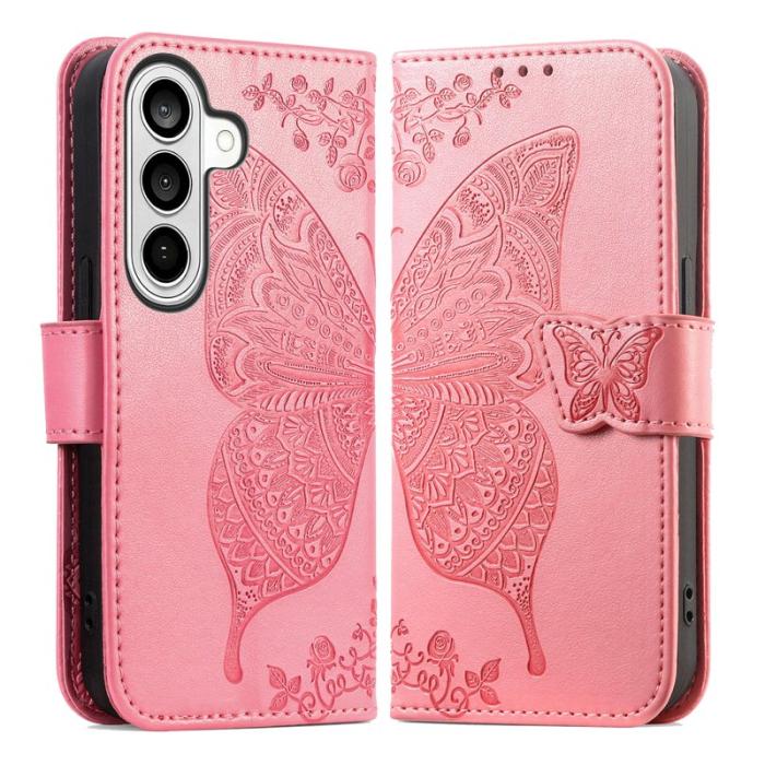 OEM - Plånboksfodral för Samsung Galaxy S26 Plus Konstläder med rem - Rosa
