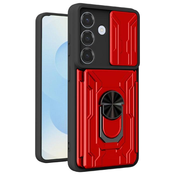 OEM - Mobilskal för Samsung Galaxy S26 PC + TPU Kickstand - Röd