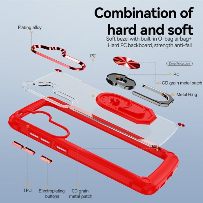 OEM - Mobilskal för Samsung Galaxy S26 PC + TPU Kickstand - Röd