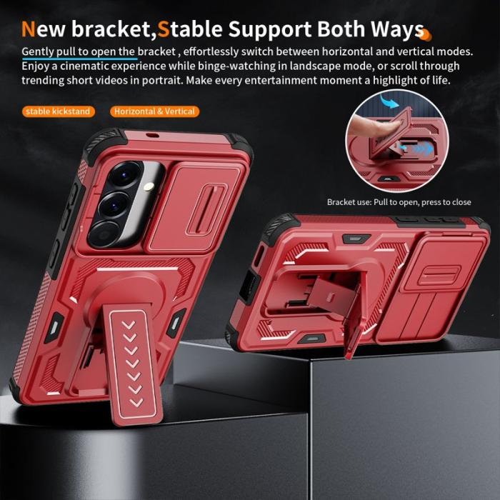 OEM - Mobilskal för Samsung Galaxy S26 PC + TPU Kickstand - Röd