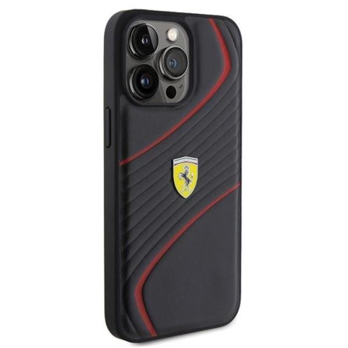 Ferrari - Ferrari iPhone 15 Pro Max Mobilskal Twist Metal Logo - Svart