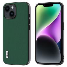 ABEEL - ABEEL Mobilskal till iPhone 14 Plus Shockproof &Auml;kta L&auml;der Gr&ouml;n