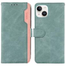 ABEEL - ABEEL iPhone 14 Plus Pl&aring;nboksfodral KonstL&auml;der RFID-Skydd - Bl&aring;