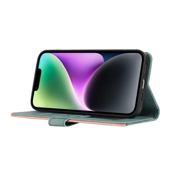 ABEEL - ABEEL iPhone 14 Plus Plånboksfodral KonstLäder RFID-Skydd - Blå