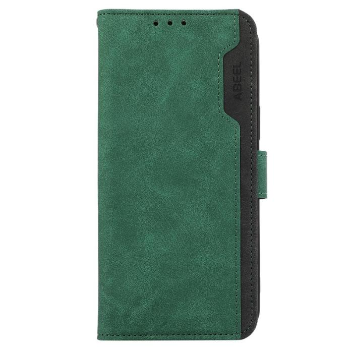ABEEL - ABEEL iPhone 14 Plus Plånboksfodral KonstLäder RFID-Skydd Grön