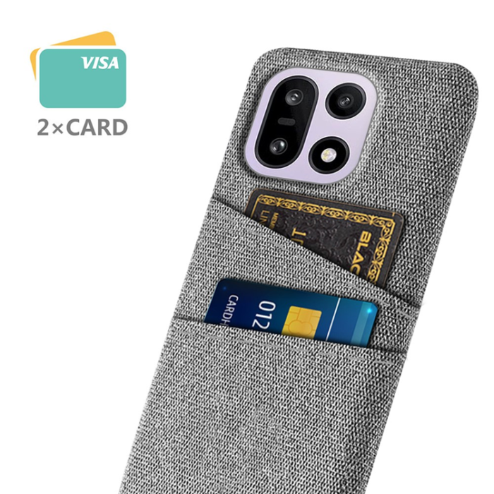 A-One Brand - OnePlus 15 5G Mobilskal Korthållare Cloth + Hard PC - Grå