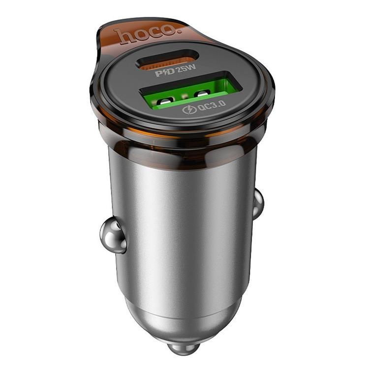 HOCO Billaddare USB-A - USB-C 43W PD QC 3.0 NZ16A - Metal Grå | 505295 | AlltMobil