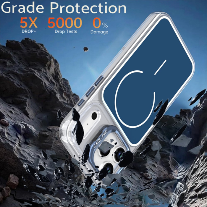 A-One Brand - iPhone 17 Pro Mobilskal MagSafe Lens Kickstand TPU + PC - Blå