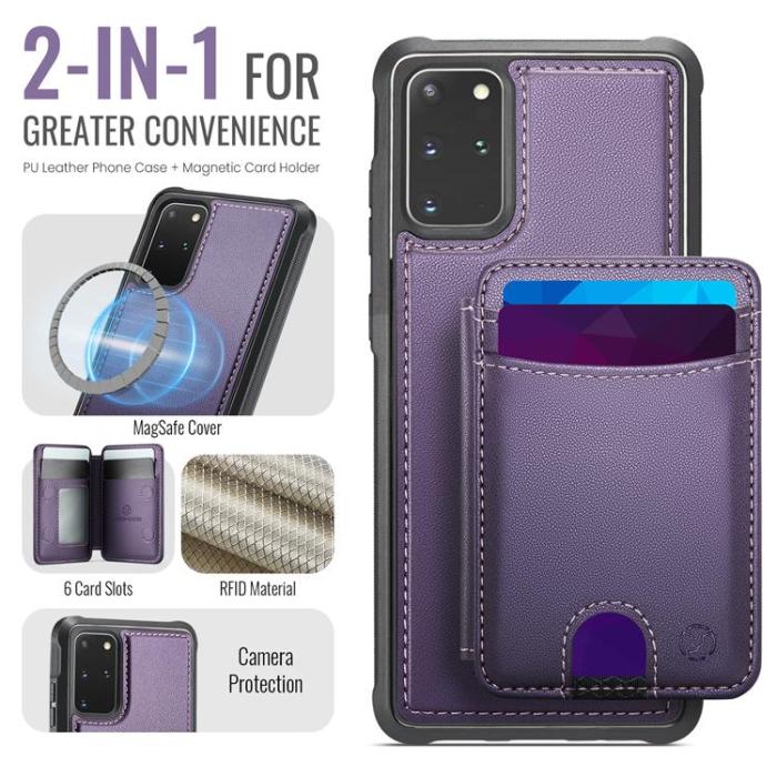 OEM - JEEHOOD Mobilskal till Samsung Galaxy S20 Plus Konstläder - Lila