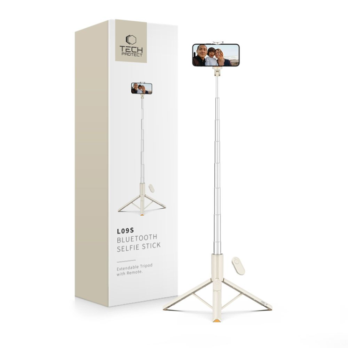 Tech-Protect - Tech-Protect Bluetooth Selfie Stick Tripod - Beige