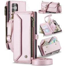 Caseme - CASEME Pl&aring;nboksfodral Konstl&auml;der f&ouml;r Samsung Galaxy S24 Ultra - Rosa