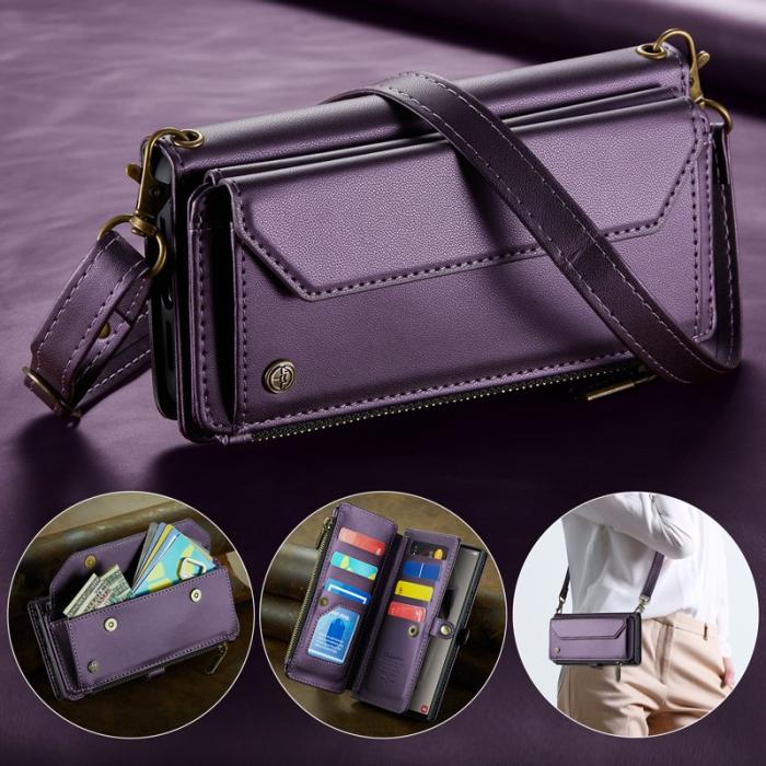 Caseme - CASEME Plånboksfodral Konstläder för Samsung Galaxy S24 Ultra - Lila
