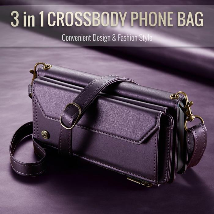 Caseme - CASEME Plånboksfodral Konstläder för Samsung Galaxy S24 Ultra - Lila