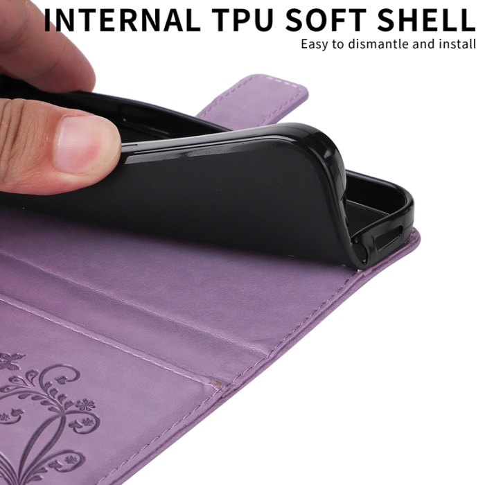 A-One Brand - OnePlus 15 5G Konstläder Plånboksfodral Floral Butterfly Imprinted