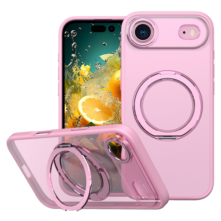 iPhone Air Mobilskal Ring Kickstand TPU PC Clear - Rosa | 2353 | AlltMobil
