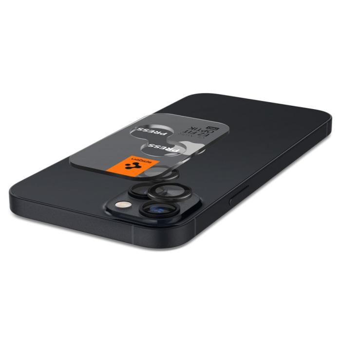 Spigen - Spigen [2-PACK] iPhone 14/14 Plus Kameralinsskydd i Härdat Glas Optik Pro