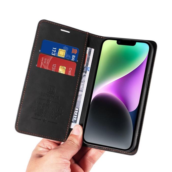 BETOPNICE - BETOPNICE iPhone 17 Pro Plånboksfodral Konstläder - Svart