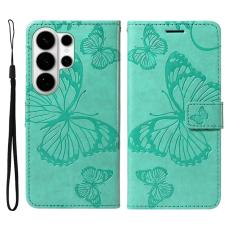 OEM - Samsung Galaxy S26 Ultra Pl&aring;nboksfodral Blomm&ouml;nster Konstl&auml;der - Gr&ouml;n