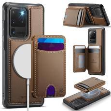 OEM - JEEHOOD Samsung Galaxy S20 Ultra Fodral Konstl&auml;der - Brun