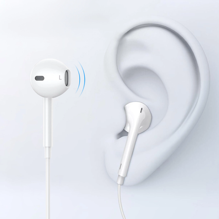 Choetech - Choetech In-Ear Hörlurar USB-C 1.2m OC-A012 - Vit