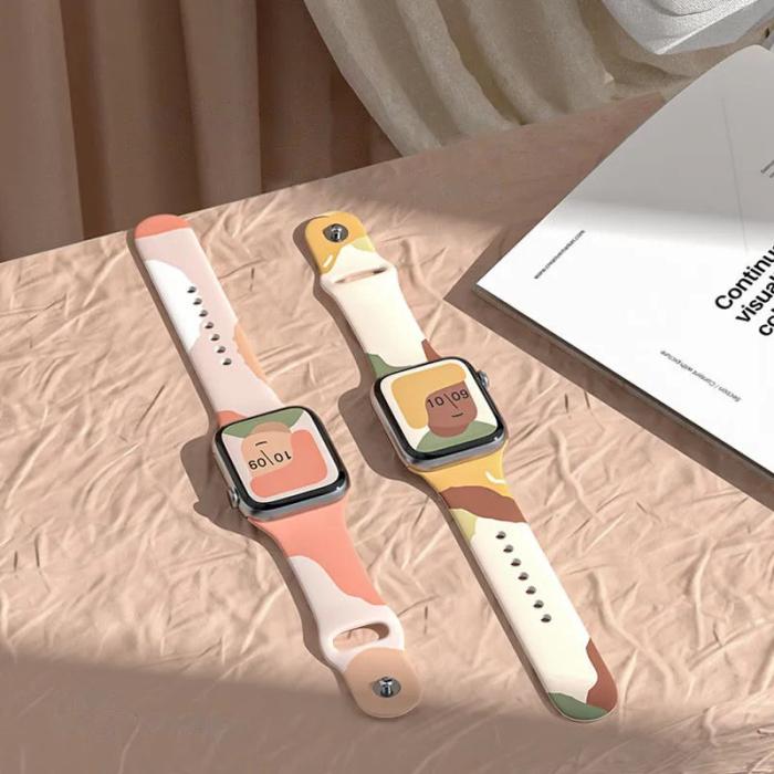 UTGATT1 - Silicon Camo Apple Watch Band 6/5/4/3/2 (40/38 mm) - Moro Grön