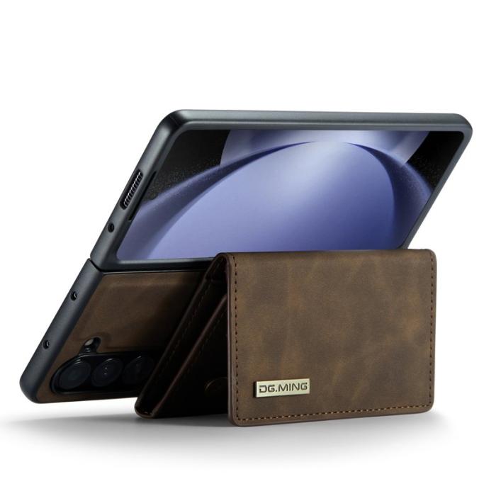 DG.MING - DG.MING Magnetiskt Avtagbart Plånboksfodral Samsung Galaxy Z Fold5 Brun