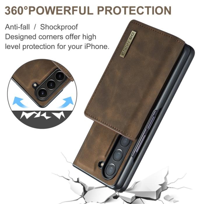 DG.MING - DG.MING Magnetiskt Avtagbart Plånboksfodral Samsung Galaxy Z Fold5 Brun
