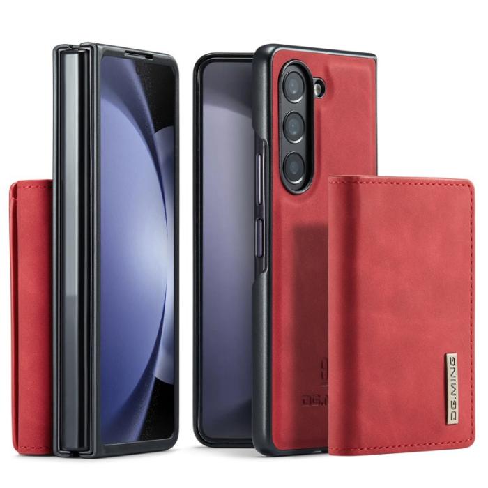 DG.MING - DG.MING Magnetiskt Avtagbart Plånboksfodral Samsung Galaxy Z Fold5 Röd