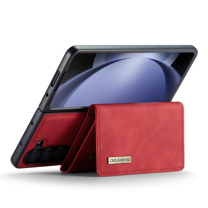 DG.MING - DG.MING Magnetiskt Avtagbart Plånboksfodral Samsung Galaxy Z Fold5 Röd