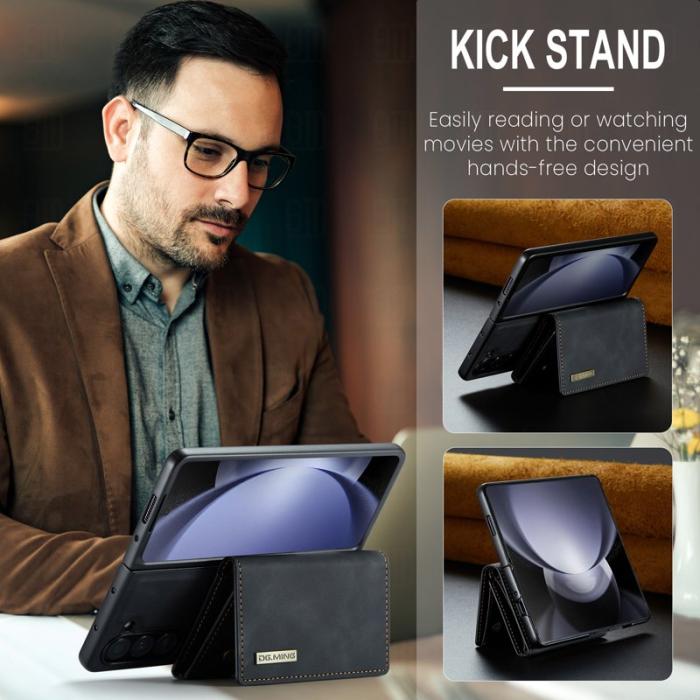 DG.MING - DG.MING Magnetiskt Avtagbart Plånboksfodral Samsung Galaxy Z Fold5 Svart