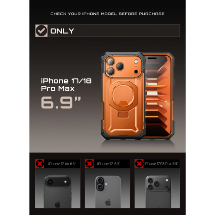 SupCase - SupCase Mobilskal för iPhone 18 Pro Max/17 Pro Max Magsafe Grip Pro - Coral
