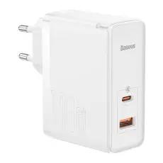 BASEUS - Baseus GaN Väggladdare USB Till Typ-C 100W - Vit