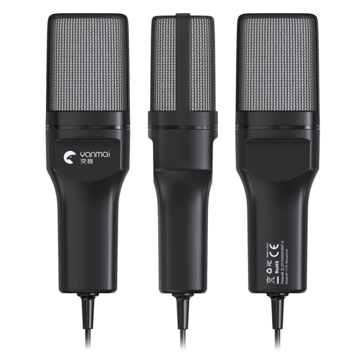 A-One Brand - YANMAI Datorspelmikrofon USB-kondensatormikrofon med RGB-ljus SF-777R