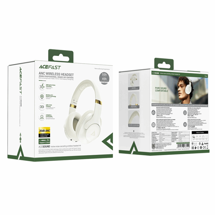 Acefast - Acefast H4 ANC Over-Ear Hörlurar Trådlösa Bluetooth 5.3 IPX4