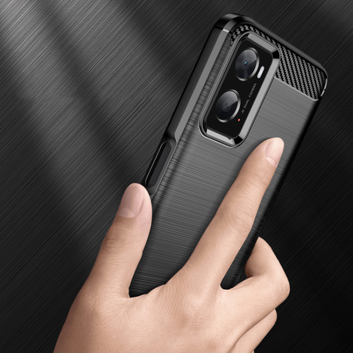 OEM - Realme 9i/Oppo A76/A36 Mobilskal Carbon Flexible - Svart