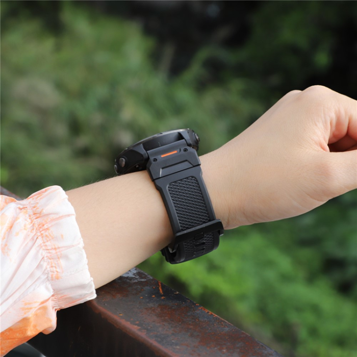 A-One Brand - Garmin Fenix 8 (47mm) Armband Silikon - Svart