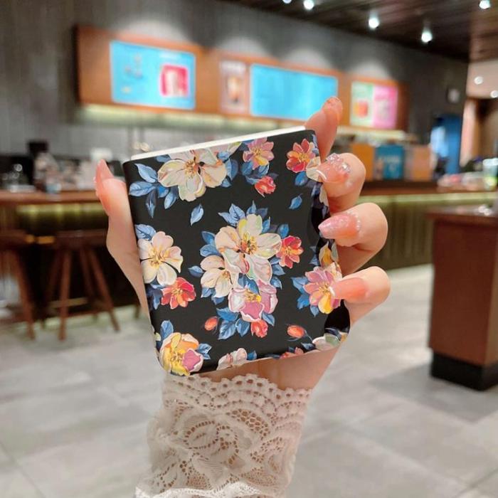 A-One Brand - Galaxy Z Flip 4 Skal Hard PC Floral Pattern - Ink Flower