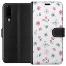 iSecrets - Plånboksfodral till Huawei P30 med Blommor och fjärillar