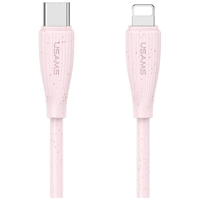 USAMS - Usams USB-C Till Lightning Kabel 1m Green Series - Rosa