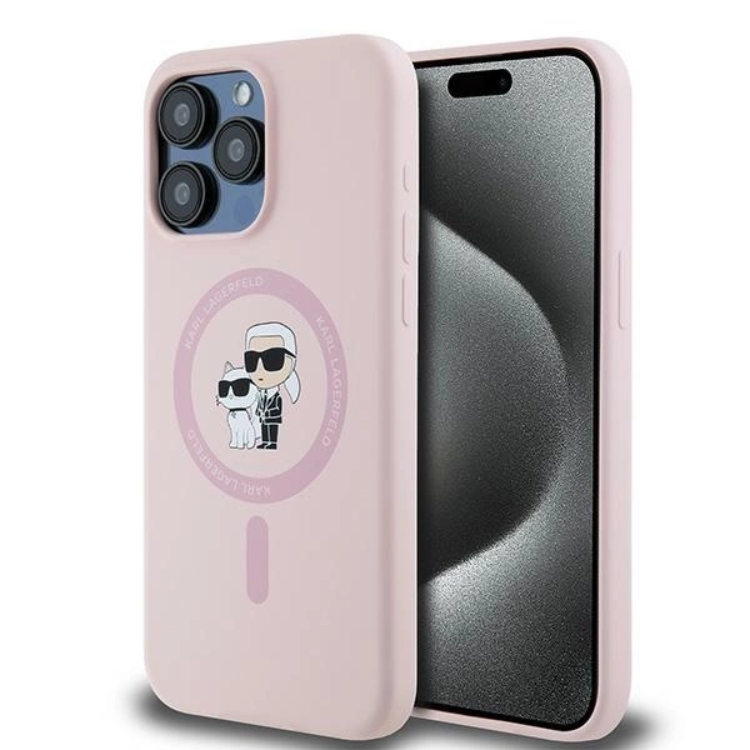 Karl Lagerfeld iPhone 15 Pro Max Mobilskal Magsafe Silikon - Rosa | 2353 | AlltMobil