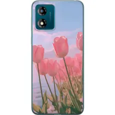 Gustaf - Mobilskal till Motorola Moto E13 med Rosa Tulpaner