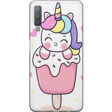 iSecrets - Mobilskal till Samsung Galaxy A7 (2018) med Glad enhörning