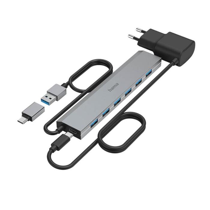 Ugreen - Hama USB HUB 7-Port - Grå