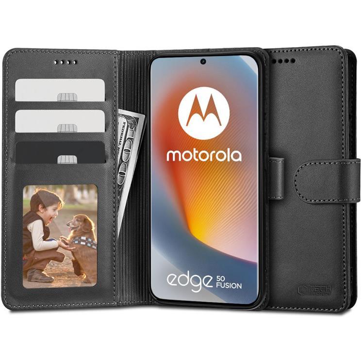 Tech-Protect Motorola Edge 50 Fusion 5G Plånboksfodral - Svart | 2353 | AlltMobil